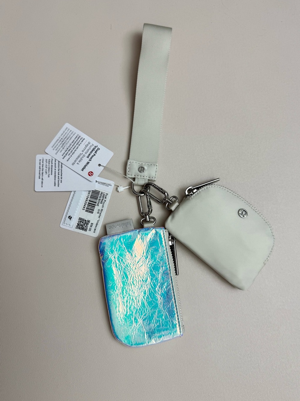 Lululemon Dual Pouch Wristlet Iridescent - Iridescent / Bone NWT